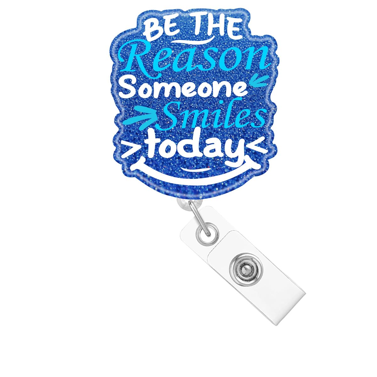 Abamilaka Funny Nurse Badge Reel Holder Clip Retractable Nursing Be The Reason Someone Smiles Today RN CNA ID Badge Holder Clip Medical Acrylic Name