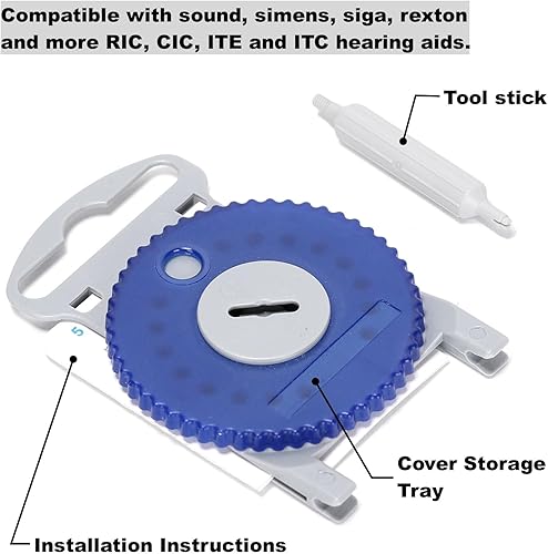 Miniatura 3 de 16 protectores de cera para audífonos HF4 Pro Protection (Azul - Oído izquierdo) 0.094 in con manual de instrucciones compatible con Siemens,