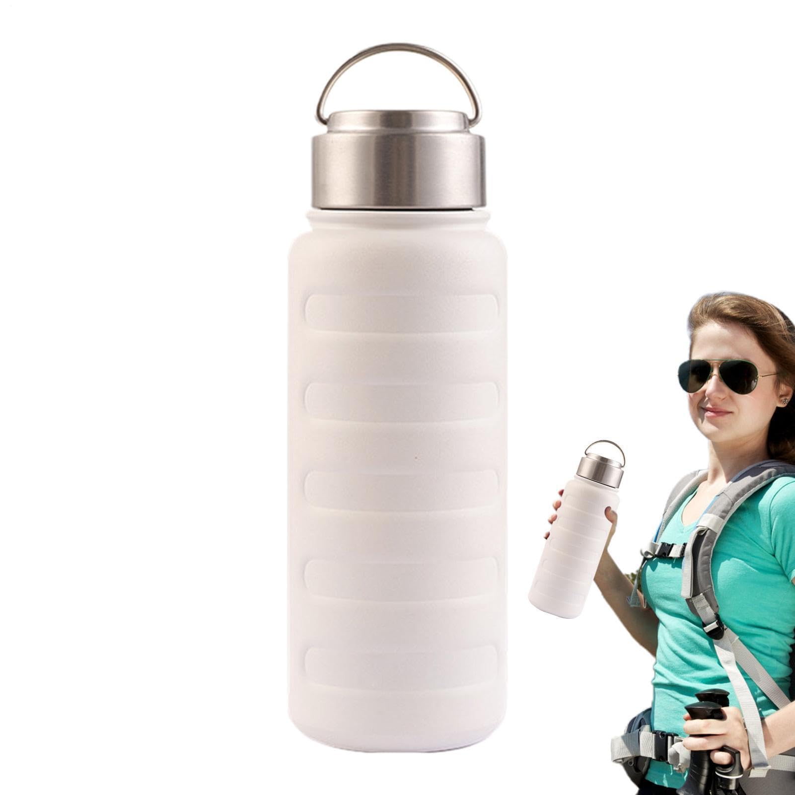 Thermosflasche – Sportbecher aus Edelstahl | Tragbare Trinkflasche 1 l wasserdicht für verschiedene Aktivitäten im Haus, Outdoor, Wandern, Schule, Reisen, Camping