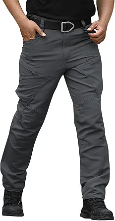 OIOLOYJM Military Cargo Pants for Men Hiking Relaxed Fit Work Waterproof Stretch Tactical Lightweight Outdoor Travel Pant