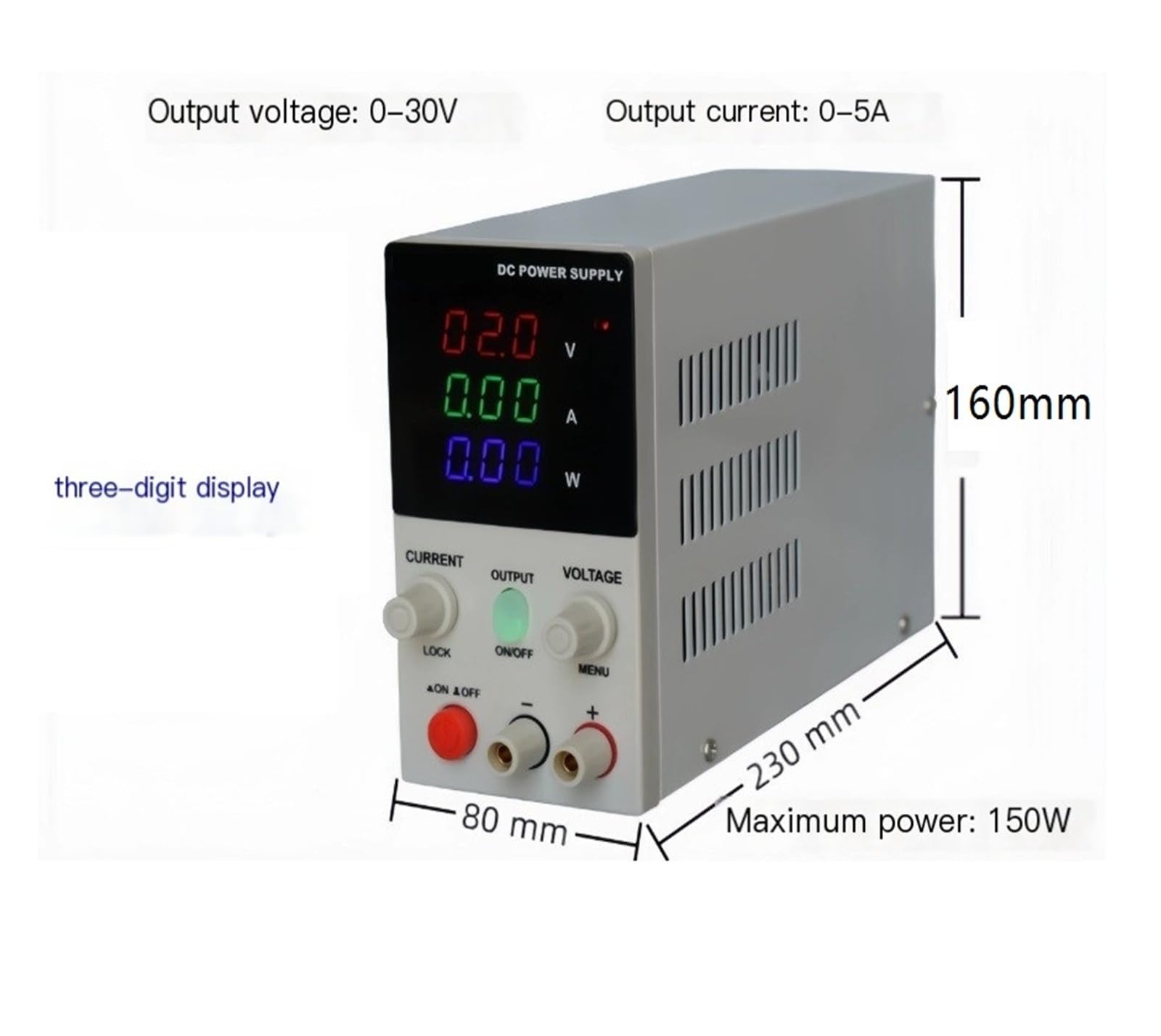 MN305S 150W Fuente de alimentación Regulable DC regulada 0-30V 0-5A