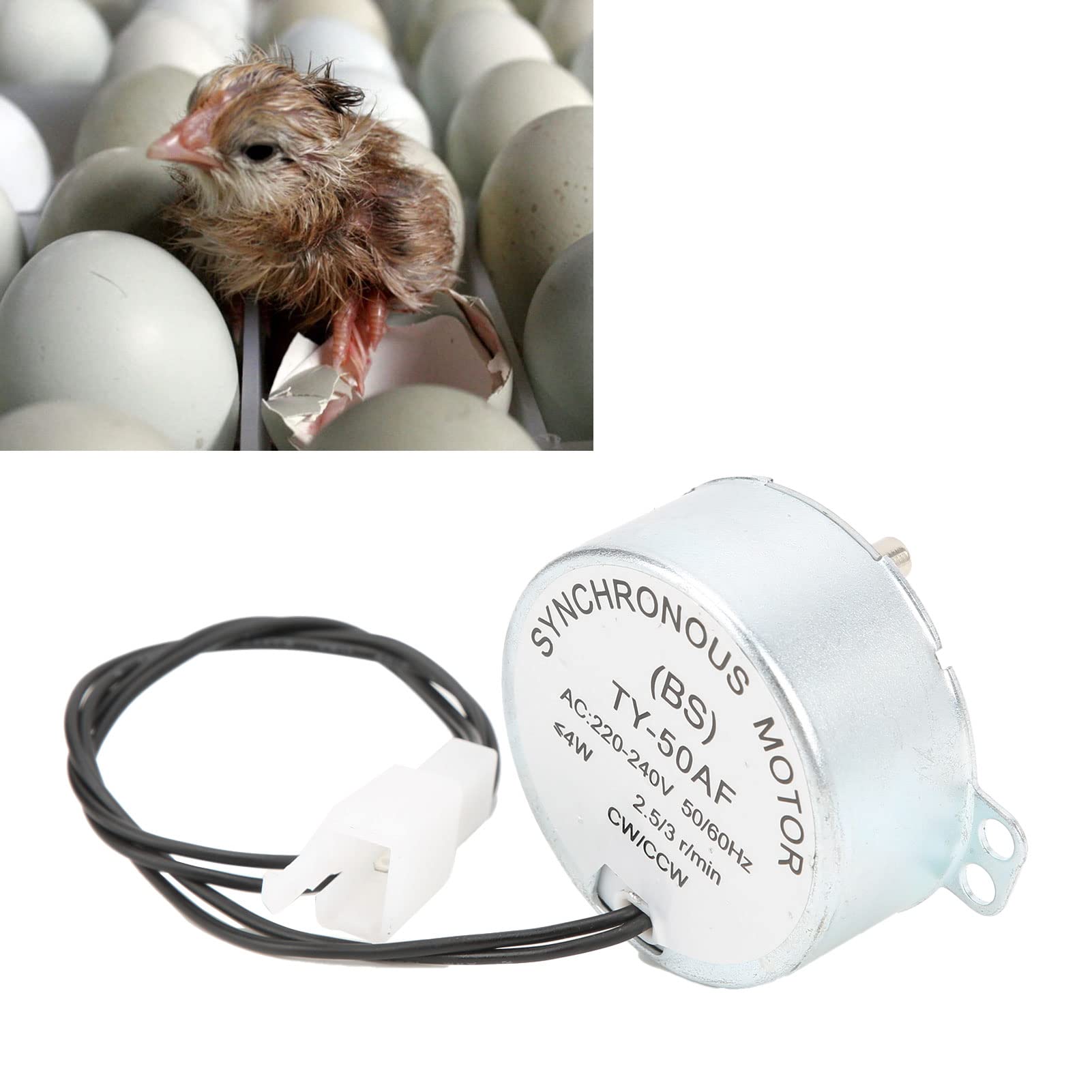 Tnfeeon Motor de Incubadora, CW/CCW Motor Volteador de Huevos de Modo Dual Motor de Incubadora Rotador Volteador de Huevos de Pollo(#1)