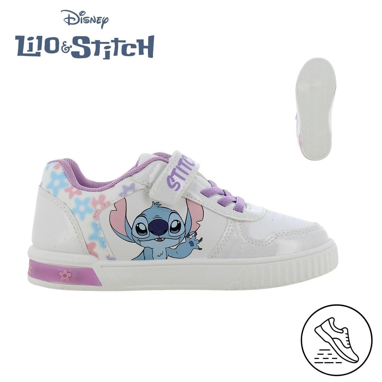 Leomil Lilo & Stitch Baskets Lumineuses pour Filles Chaussures Enfants, Idéal pour l'école et Les Loisirs