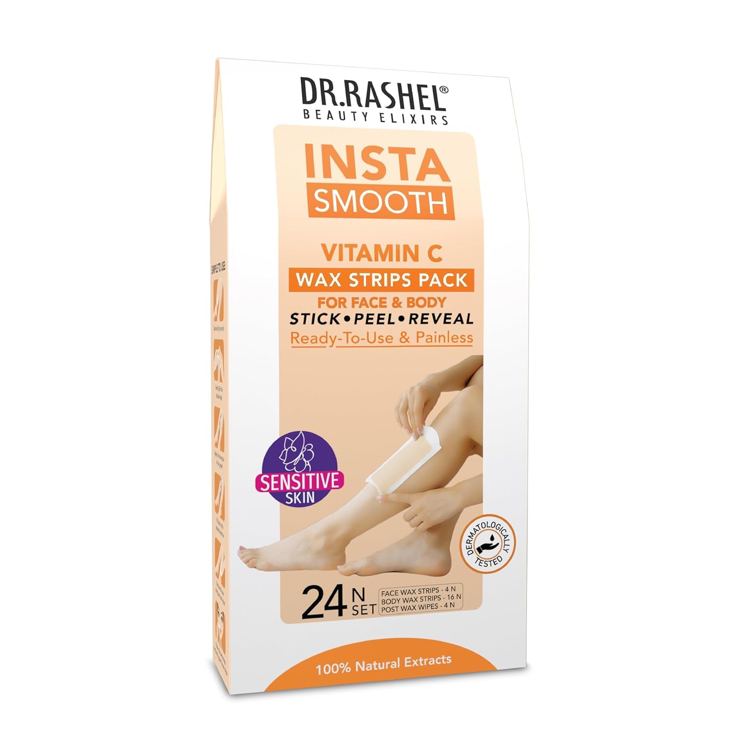 DR.Rashel Insta Smooth Vitamin C Wax Strips Pack For Face & Body(24 Wax Strips)-image-29