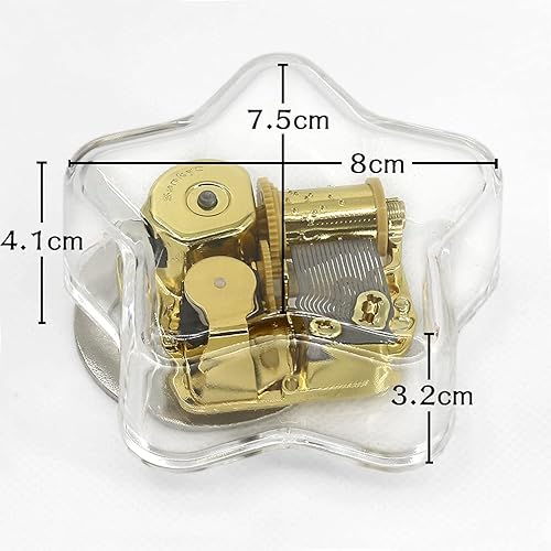 Miniatura 5 de SOFTALK Caja de música acrílica, caja musical creativa, hermosa melodía para Navidad, regalos de cumpleaños y día de San Valentín (estrella acrílica