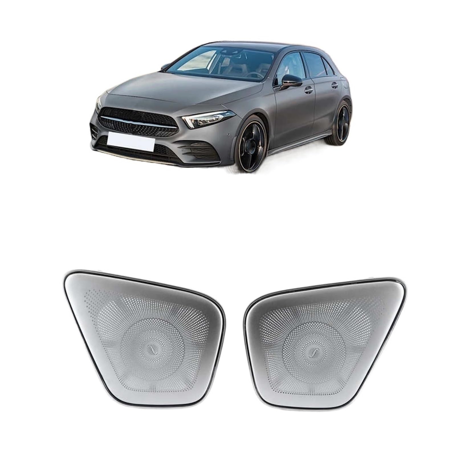 XCZPRKMXY 4pcs 64 Car LED Door Midrange Speaker Covers Trim Ambient Light Replacement Compatible with Mercedes-Benz A-Class W177 2019-2021