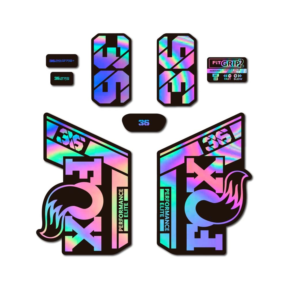 Autocollants Fox 36 Performance Elite 2021 kit de stickers de remplacement holographique vtt