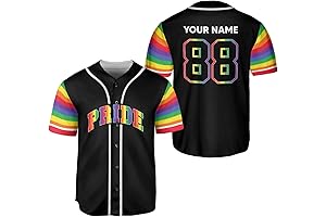 Leprints Personalized LGBT Pride Baseball Jersey, LGBT Flag Rainbow Baseball Jersey LGBT...