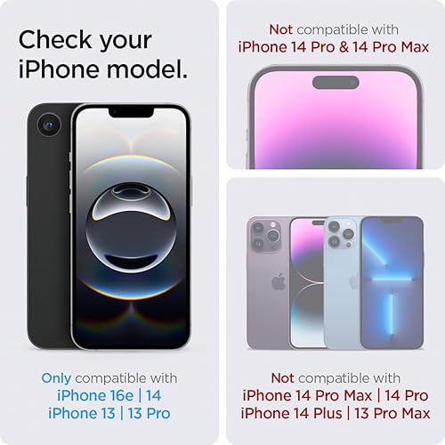 Miniatura 2 de Spigen Protector de pantalla de vidrio templado [GlasTR EZ FIT] diseñado para iPhone 14 / iPhone 13 Pro/iPhone 13 [2 unidades]