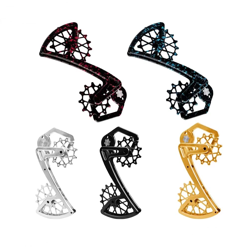 Para desviador trasero de bicicleta 12T+16T, ruedas de polea para SRAM 11/12 velocidades, poleas de desviador de gran tamaño, diseño de oso de cerámica ultraligero
