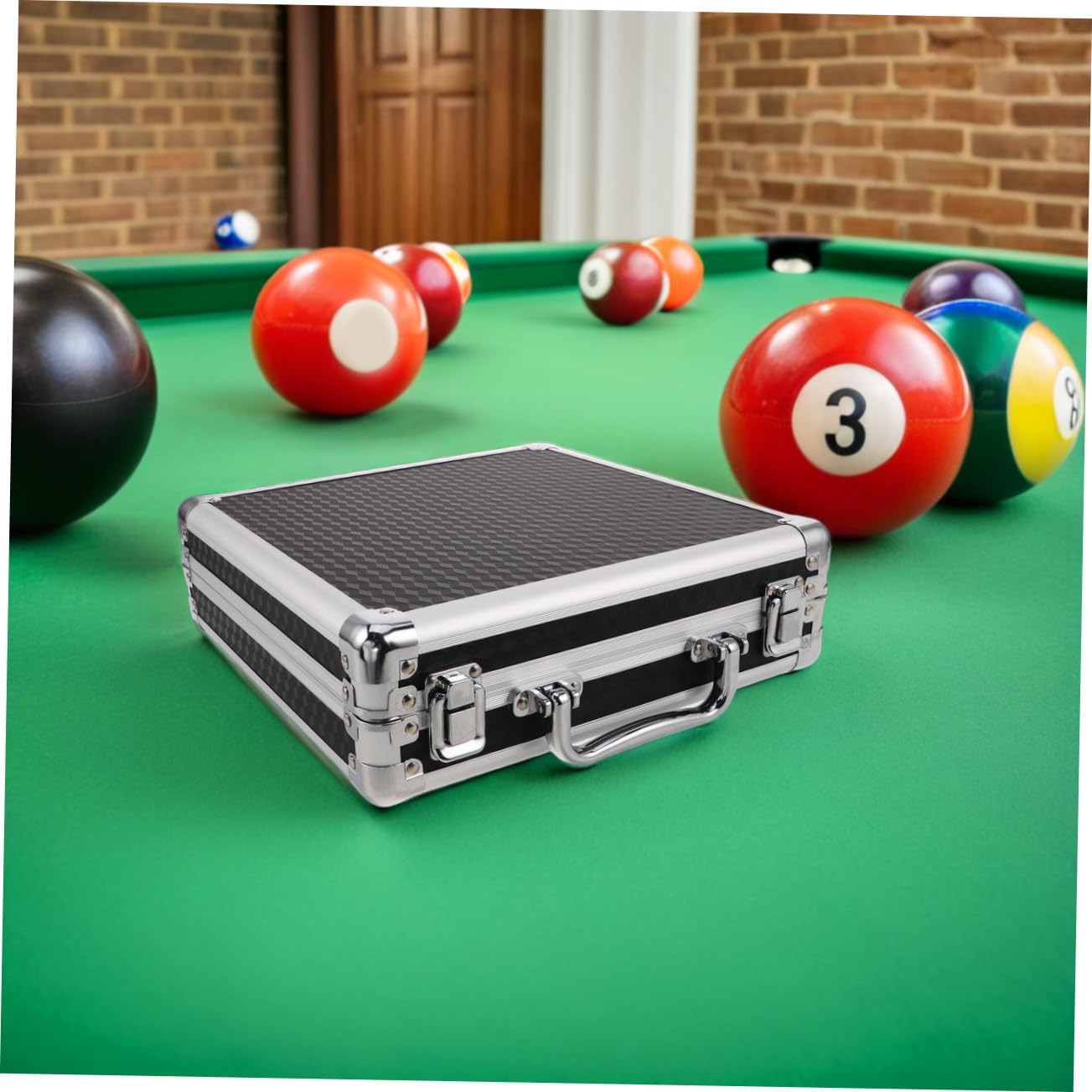 Pool Ball Case: Billiard Balls Storage Box - Pool Table Accessories Holds 22 Billiards - Snooker Storage Case for Home Entertainment