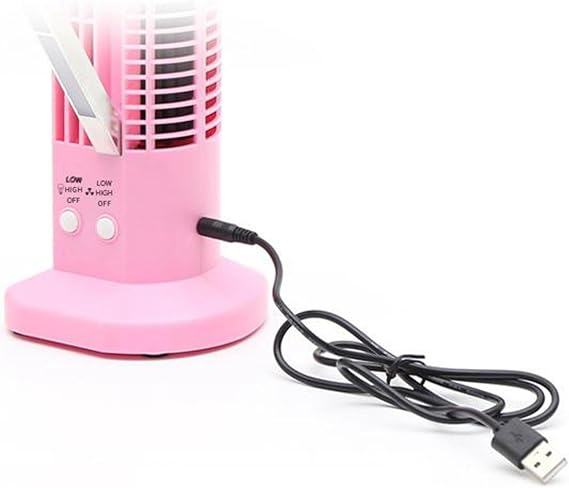 LED Bladeless Tower Fan, Portable USB Powered Electric Cooling Fan with LED Night Light, 2 Speeds Bladeless Fan With Powerful Airflow, Quiet Operation, Mini Desk Tower Fans for Home Office (Black)