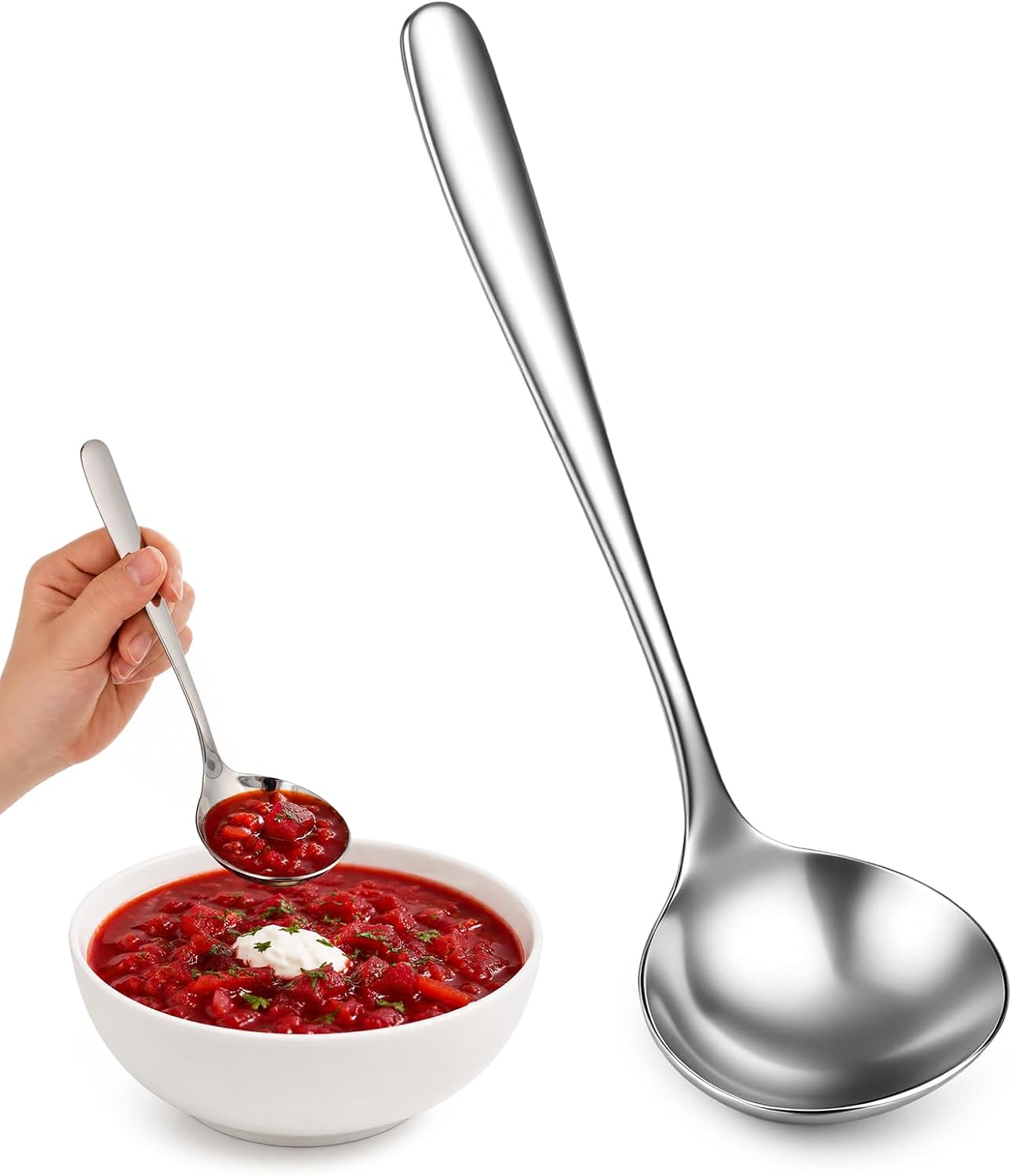 Soup Ladle, 304 Stainless Steel Small Ladle for Serving