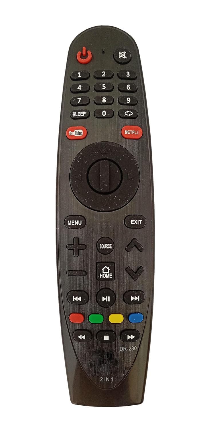 DR-280 2In1 Led Smart TV Remote Control [Non-Voice] (Old Remote Must be Exactly Same) Compatible for Crown Tv/Bush Tv Remote
