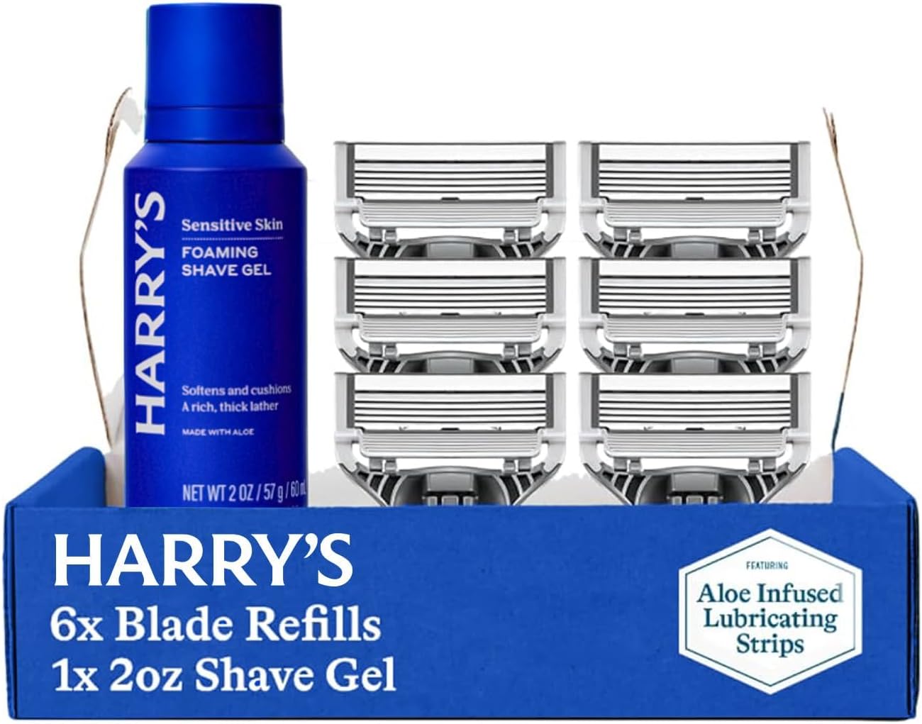 Original Shaving Kit for Men - 6 Razor Blade Refills, Foaming Shave Gel, and Travel Blade Covers - TSA Approved Travel Essentials - German Engineered