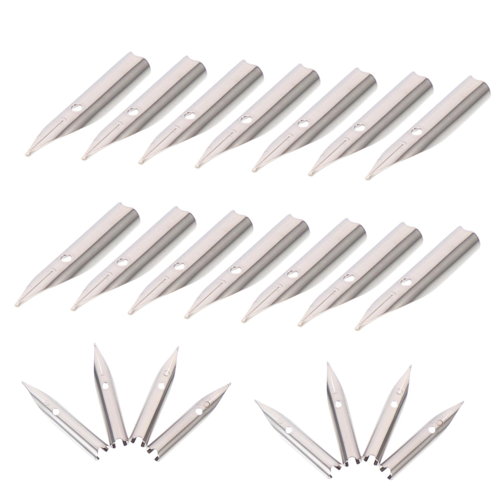 Uonlytech 20Pcs Calligraphy Pen Nibs Replacement Set Fountain Pen Nibs for Writing Easy to Install for Students Artists Home and Office Use