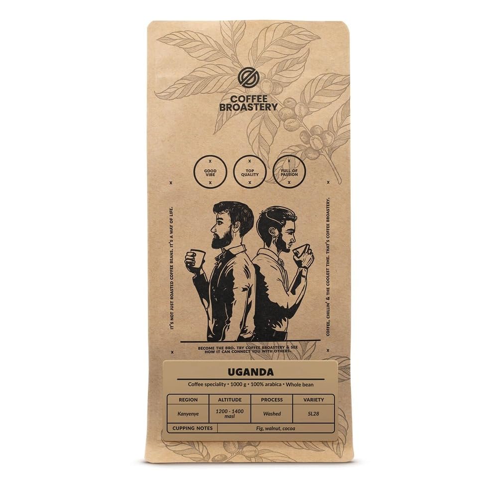 Coffee Broastery Uganda Kanyenye 1 kg – Caffè in Grani 100% Arabica, Tostatura Artigianale Fresca, Note di Fico, Noci e Cacao, Origine Tracciabile, Specialty Coffee