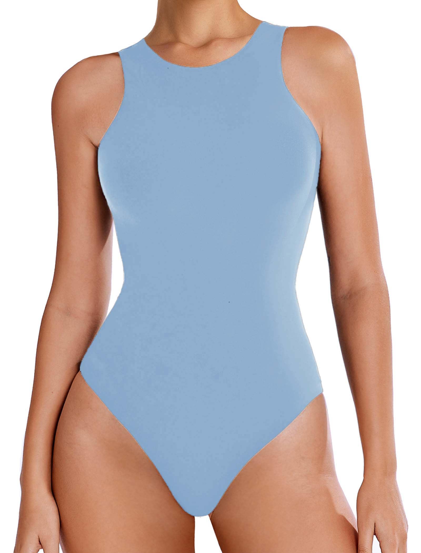 Avidlove Bodysuits for Women Crew Neck Sleeveless Body Suits Snap Closure Double Lined Tank Tops Bodysuit