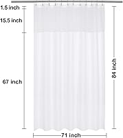 Vista 6 de N&Y HOME - Juego de cortina de ducha de punto gofrado con forro y ganchos