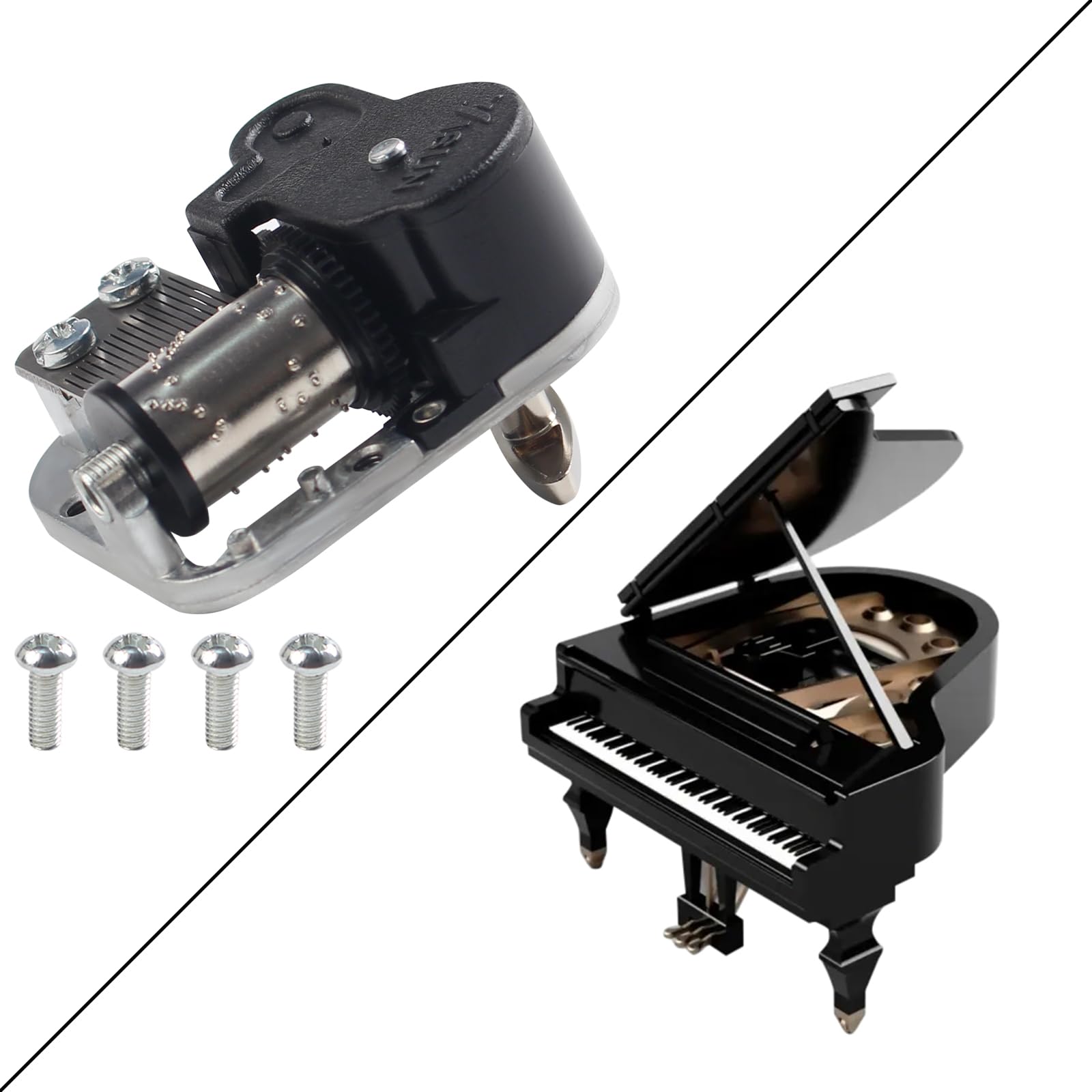 Clockwork Piano Music Box - 3D Printer DIY Craetive Model Components: FYSETC Unique Piano Hardware Kit Mechanism Standard Parts Bottom Winding Kit 3D