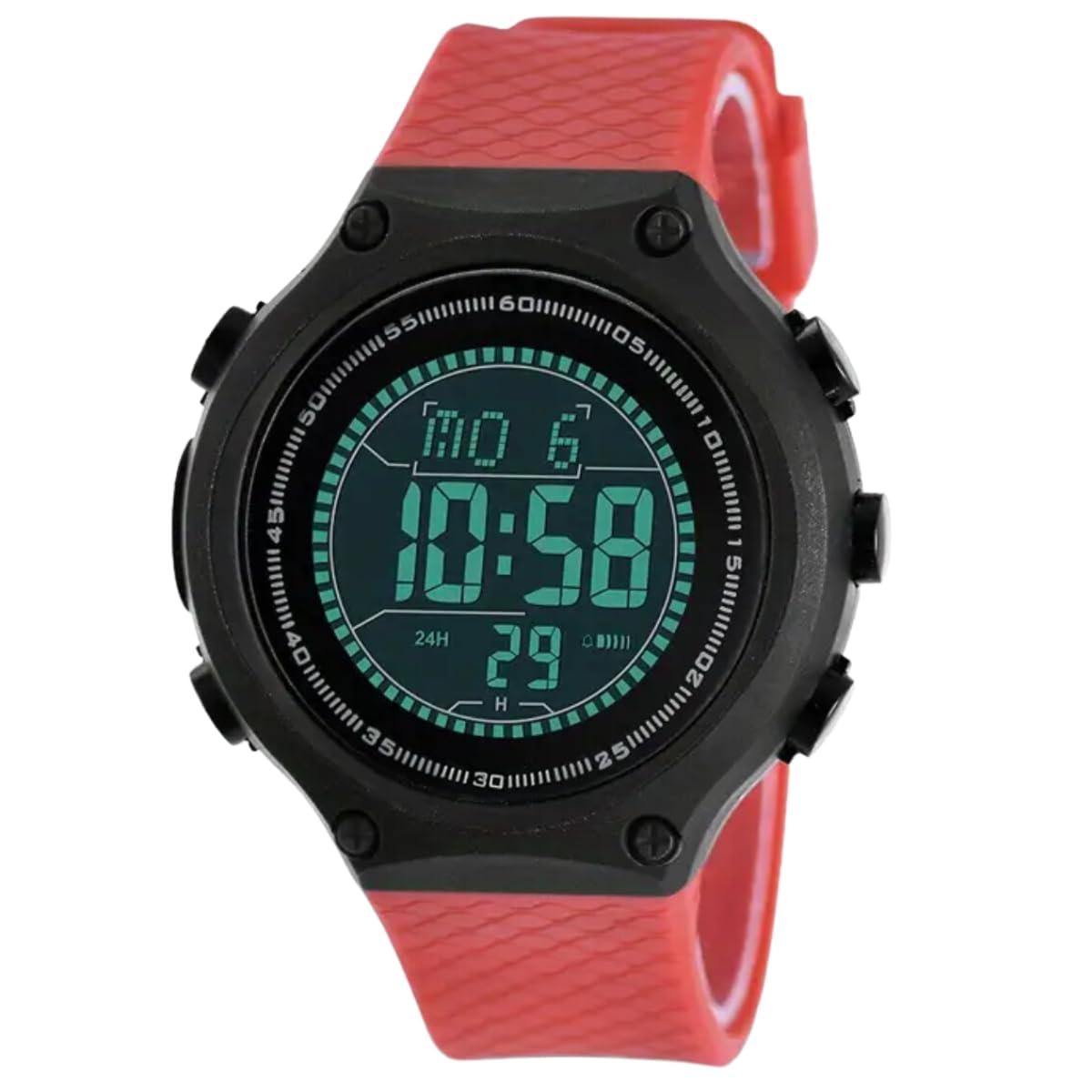 ON TIME OCTUS Digital Sports Multi-Functional Mens Watch DIGI-026 (Black Dial Red Color Strap) (B0CL7N4R11) Amazon Price History, Amazon Price Tracker