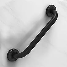 Plantex 14 Inch Stainless Steel Grab Bar for Toilet/Safety Support for Senior Citizens/Secure Bathroom Handrail/Bathroom Accessories (Black)