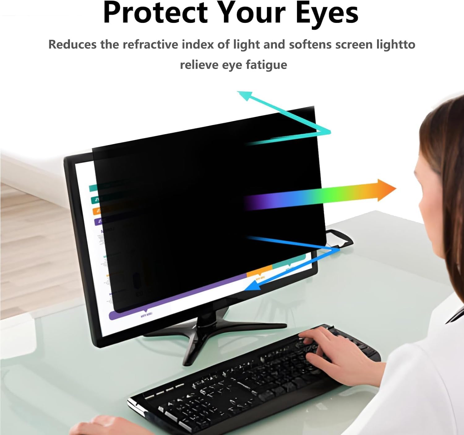 Schermo privacy per computer da 20 pollici per monitor widescreen 16:9 – Filtro anti riflesso per la privacy della luce blu e pellicola protettiva anti spia per la privacy [2 pezzi]