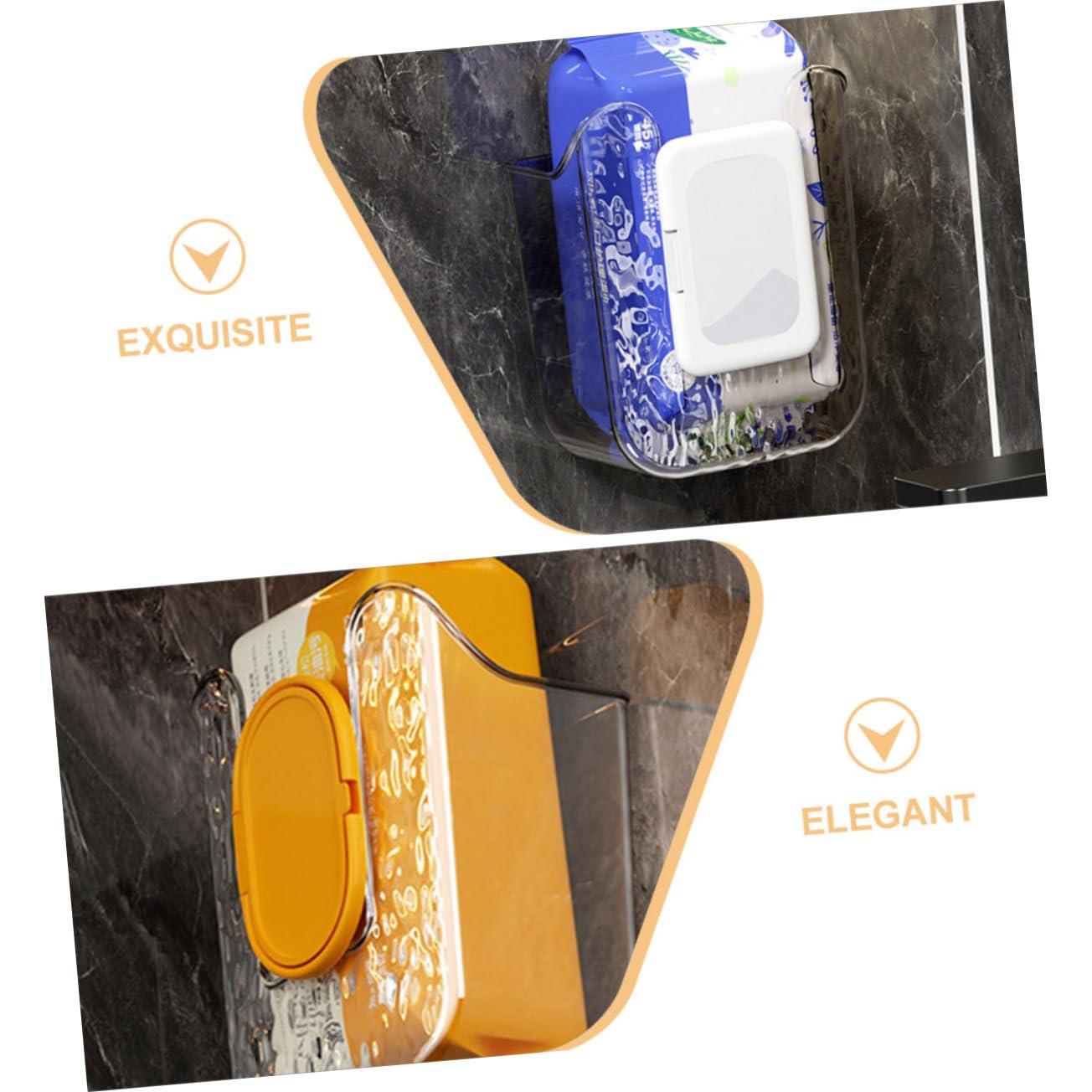 Cabilock 8stücke Wandmontierte Box Für Und Toilettenpapier Wandhalterung Bohren Transparente Hygienetuch Und Taschentuchaufbewahrung Für Badezimmer Und Küche