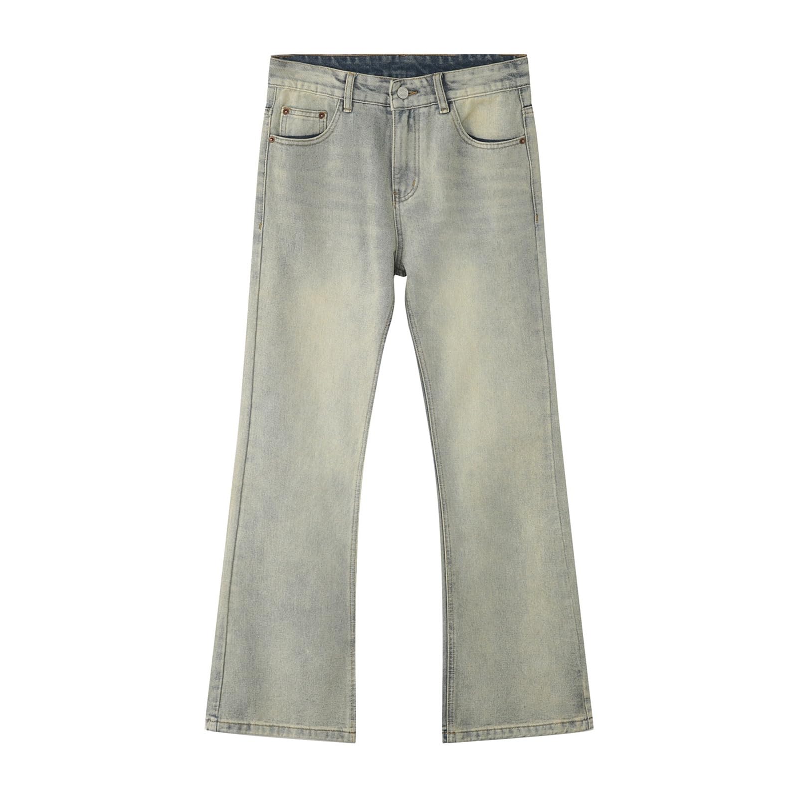 Pantalones vaqueros rectos para hombre en corte holgado de pierna ancha estilo casual 4