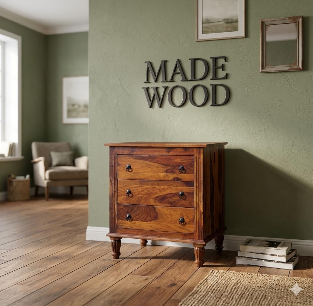 pipercrafts Made Wood Made Wood Solid Wood Chest of Drawers Wooden in Honey Oak Finish-picture-18