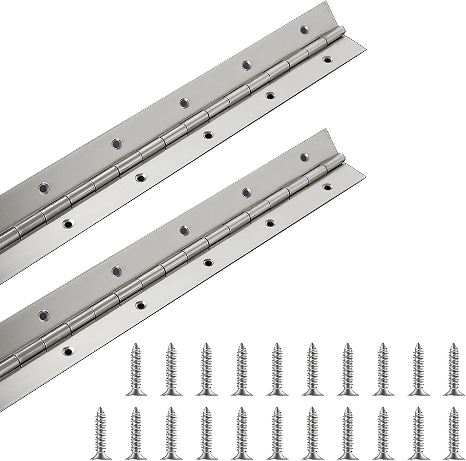 2PCS Piano Hinge 12" x 1" Stainless Steel Continuous & Piano Hinge