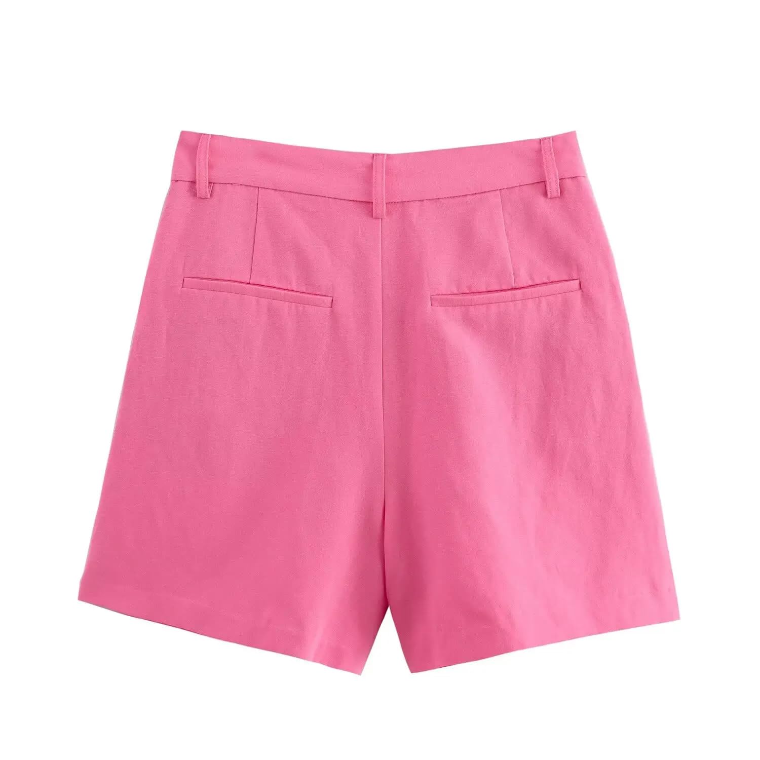 Pantalones cortos de cintura alta para mujer, color rosa, caqui, S