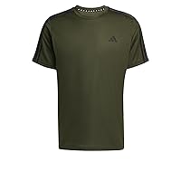 adidas Uomo Train Essentials 3-Stripes Training Tee, Night Cargo/Black