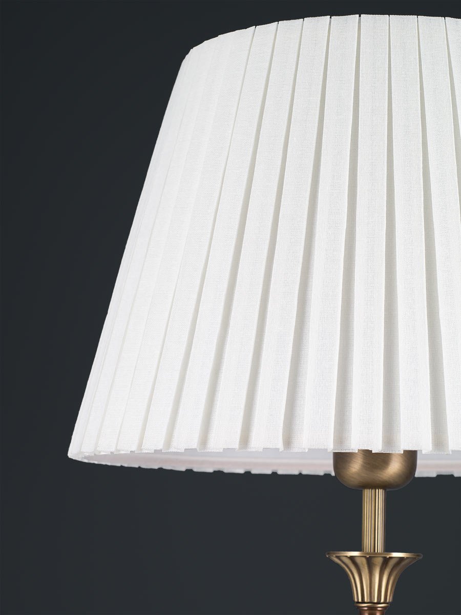 Helios Rattan Tischlampe – Antik-weiß Mit Naturfarbenem Korbgeflecht, E27 Fassung, Landhausstil, Höhe Ca. 45 Cm
