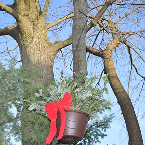 Metal Tree Branch Hook, 23 Inch Long, Black, 4-Pack, Premium Extra Thick 1/5 Inch Diameter Rust Resistant Steel S-Hooks For Bird Feeders And Baths And More - Outdoor Or Indoor Use #TOP3