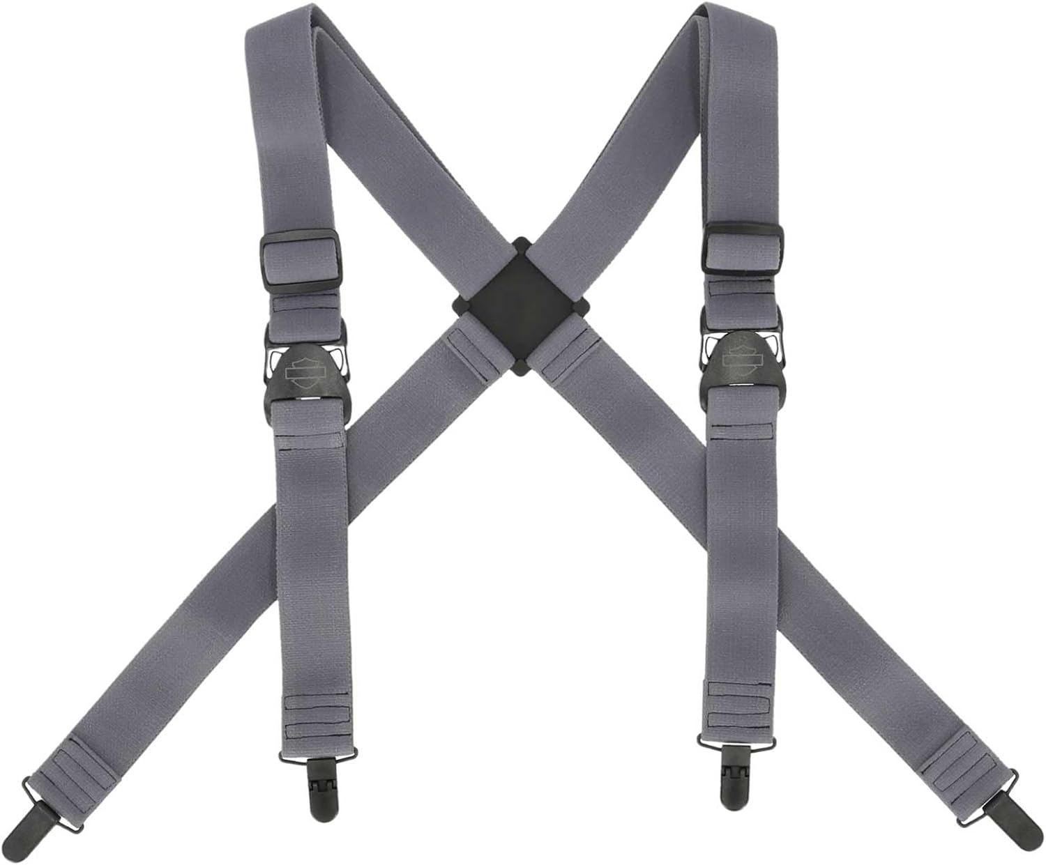 Harley-Davidson Men's Bar & Shield Adjustable Elastic Suspenders - Gray