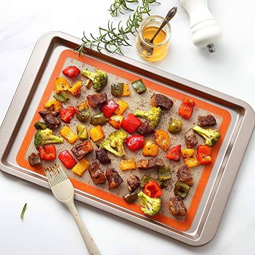 Silicone Baking Mat Set Of 6, Guanci Grade Food Baking Mats Non-Stick Reusable Pizza Bakeware Mat For Making Macaroon, Pizza, Cookie, Pastry, Bread, Bun #TOP4