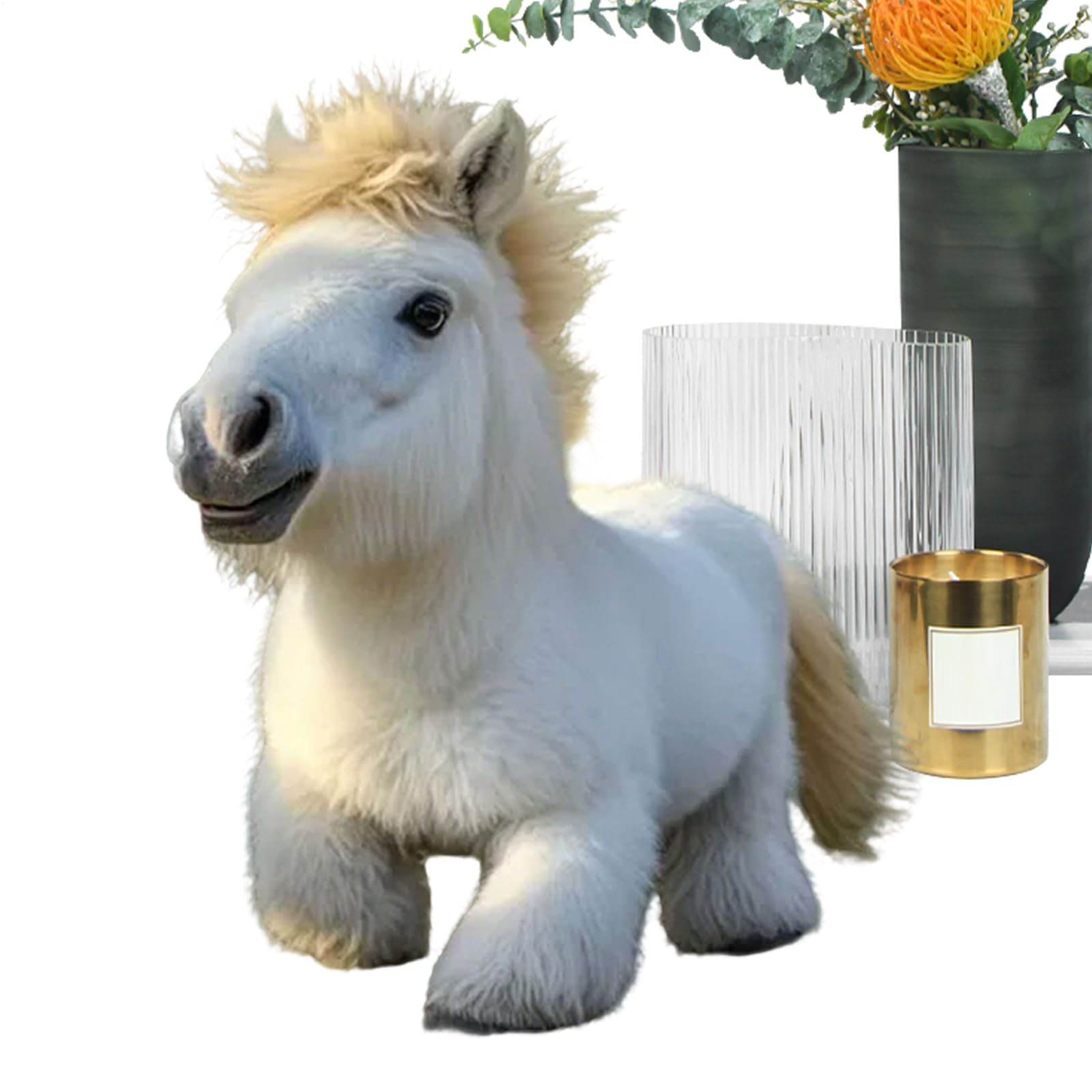 Horse Robot - Animated Plush Companion, Battery Walking Toy, Simulation Robotic Pet | Lifelikes Electric Movement Plushiees, Interactive Sound Horsey Friend, Soft Electronic Figure, Mechanical Toy