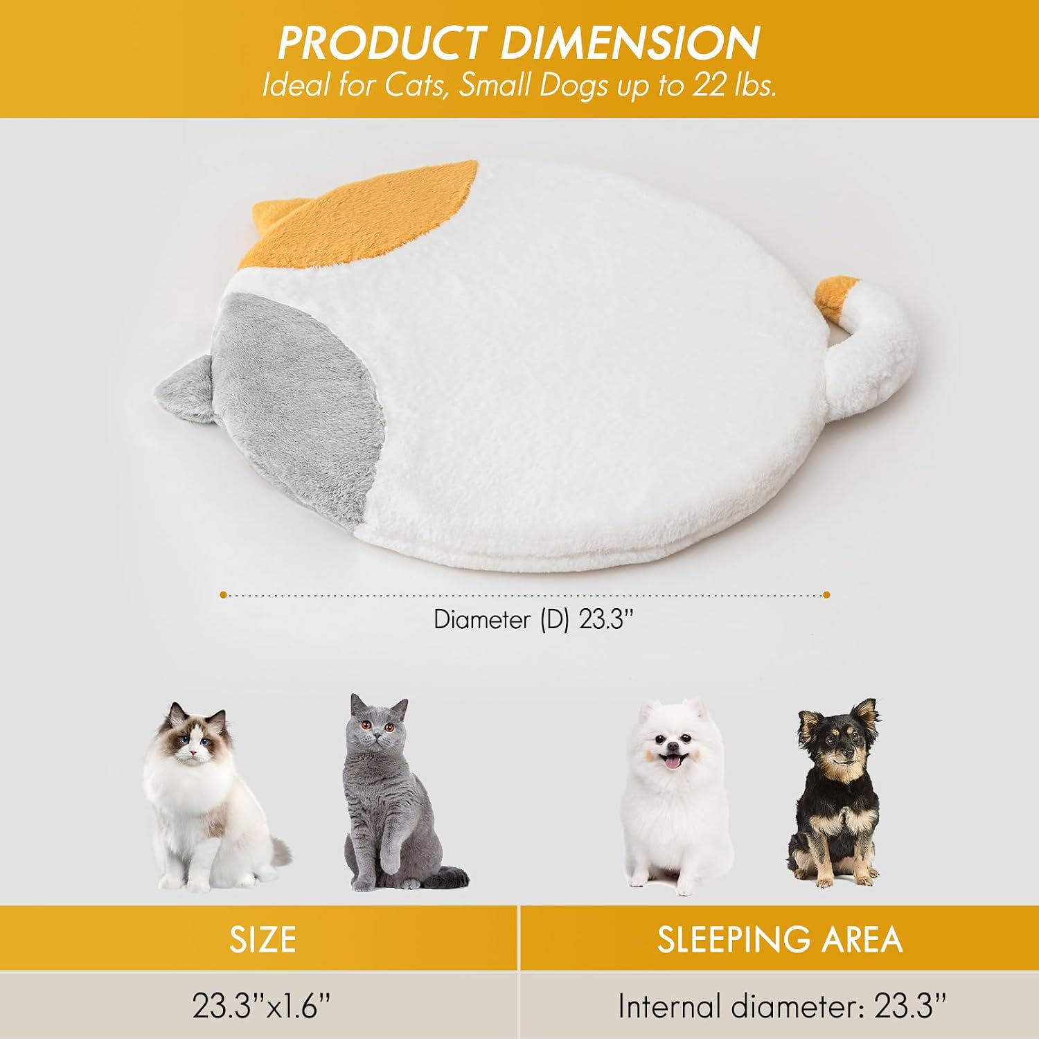 ClevaHome Orthopedic Dog Mat with Superior Support, 70D Air Fiber Filling, 100% Washable & Breathable Pet Bed, Lightweight & Durable, Reversible Design, Ideal for Small to Medium Dogs