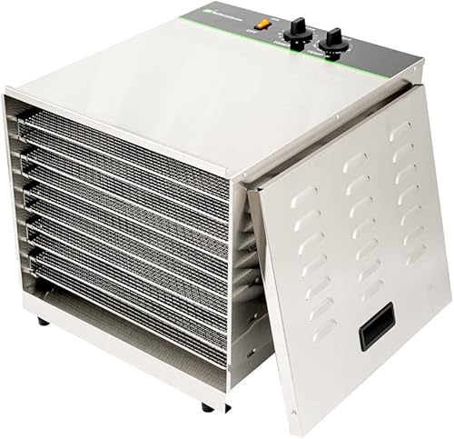 Miniatura 8 de Restaurantware Hi Tek - Deshidratador de alimentos con 1 secadora de alimentos, 120 V/1000 W, 10 estantes, deshidratador de acero inoxidable para