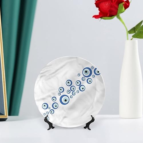 Miniatura 6 de Plato decorativo de 10 pulgadas, plato de vajilla de mal de ojo, placa de exhibición de iconos de creencias supersticiosas para cenas finas, eventos