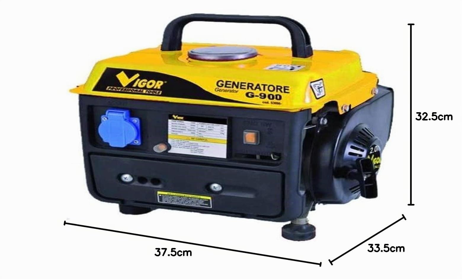Vigor G-900 2T - Generador, 650 W, Negro