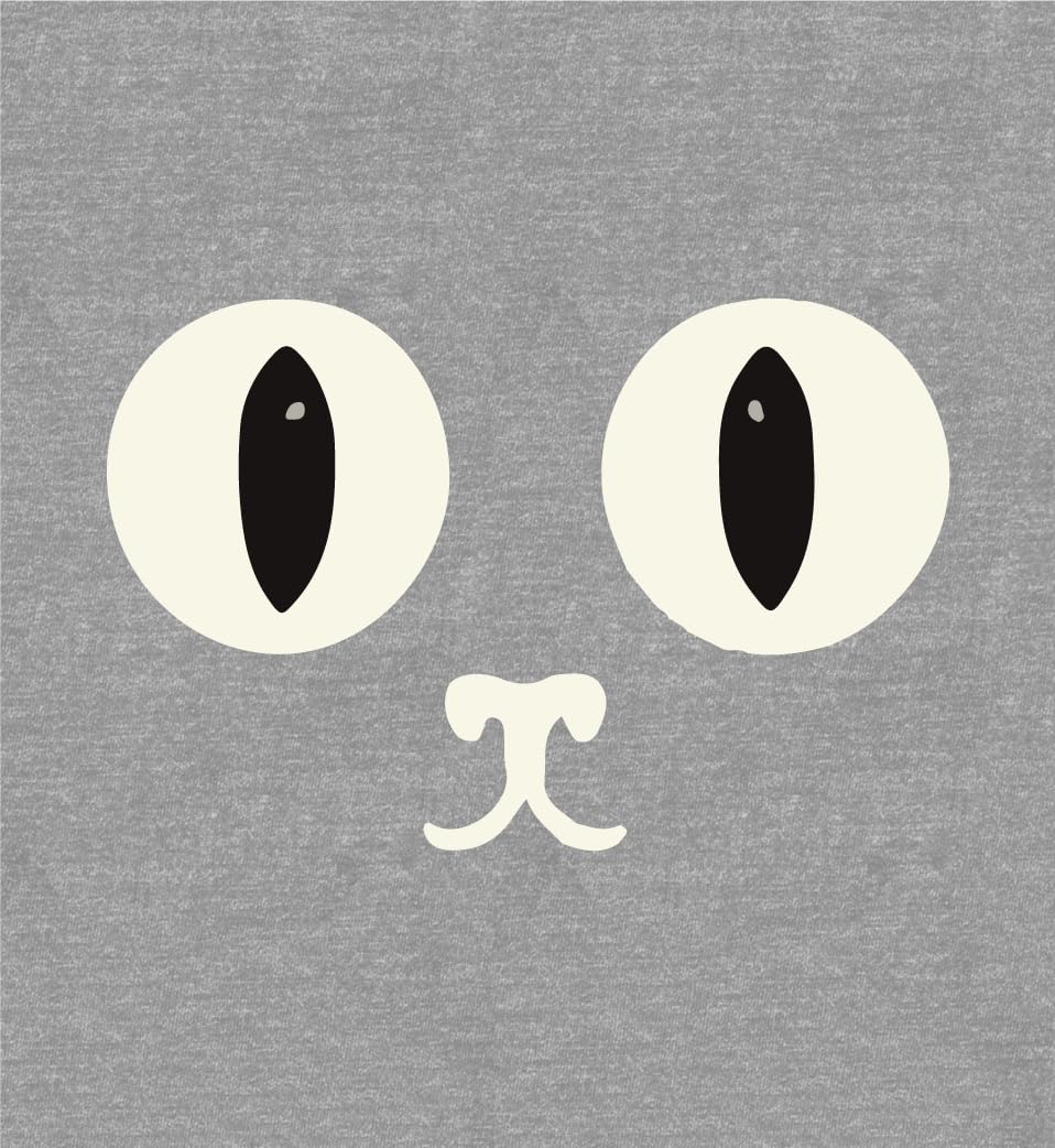 Oversized Cat Face Youth Heather Gray Jogger Pants-XL