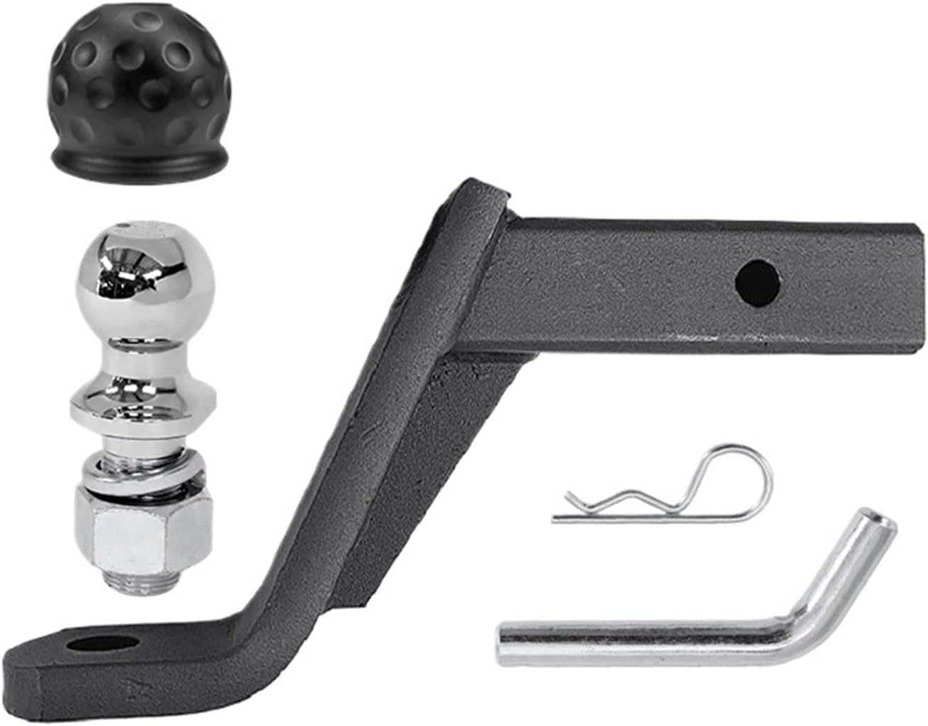 9 Inch Drop Tow Bar W/50mm 2inch Ball Cover Mount Tongue Hitch Trailer Car RV Boat Parts Accessories(with 50MM Ball)