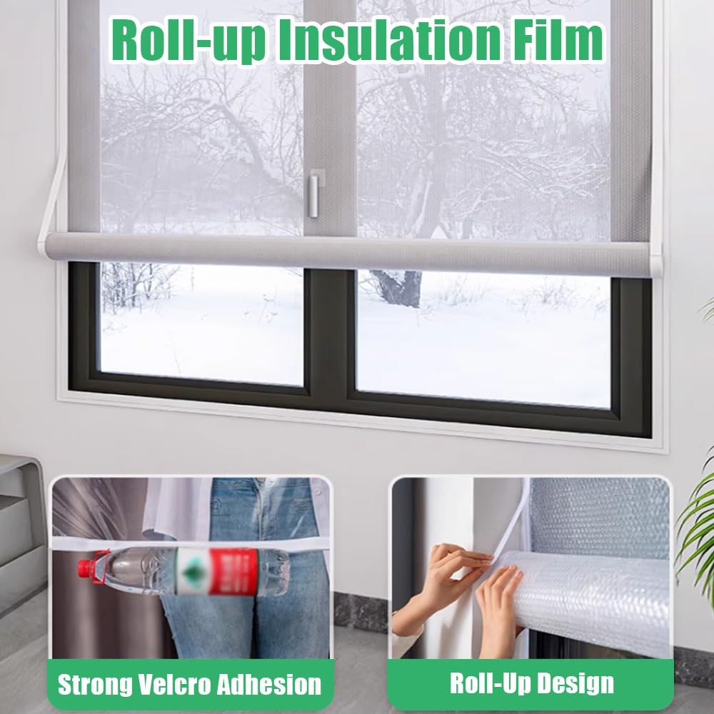 Kit Di Isolamento Termico Per Finestre 120/150/180cm Pellicola Isolante In Plastica Per Finestre Per L'inverno, Tende Termiche Isolanti Riutilizzabili(150x180cm/59x71in)
