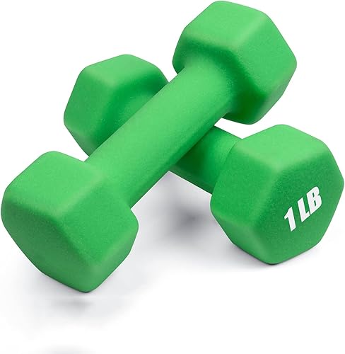 Miniatura 1 de Portzon Mancuernas de 10 colores compatibles con el juego de 2 mancuernas de neopreno, de 1 a 15 libras, antideslizantes, no se ruedan, con forma