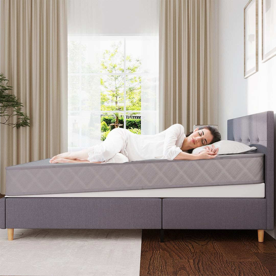 Mattress Wedge, 4-Inch Inclined Bed Wedge Mattress Topper, King Size