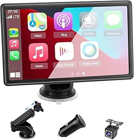 Central Multimídia Automotiva 7 Polegadas Universal com CarPlay, Android Auto, Câmera de Ré, GPS, Bluetooth, Controle por Voz, Mirror Link