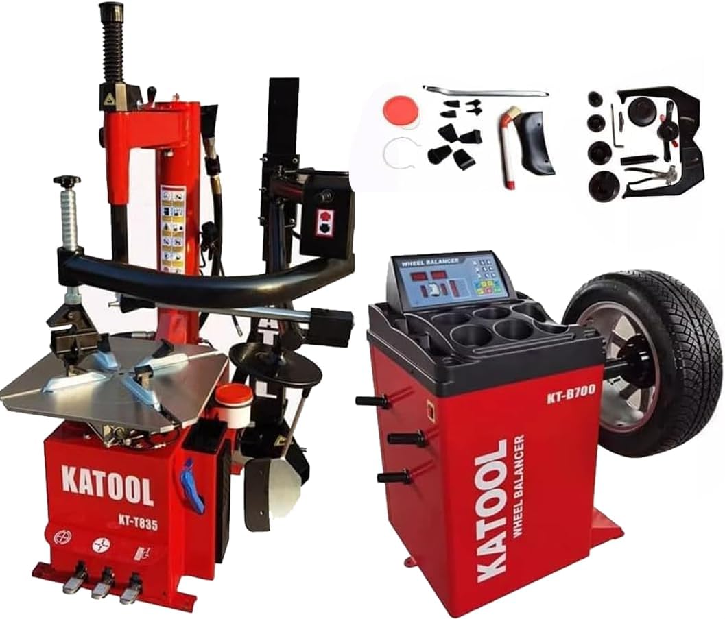 KATOOL Professional 28" Turn Table Tire Changer Machine Combo with Bead Blaster Wheel Balancer Machine Tire Machine Wheel Changers