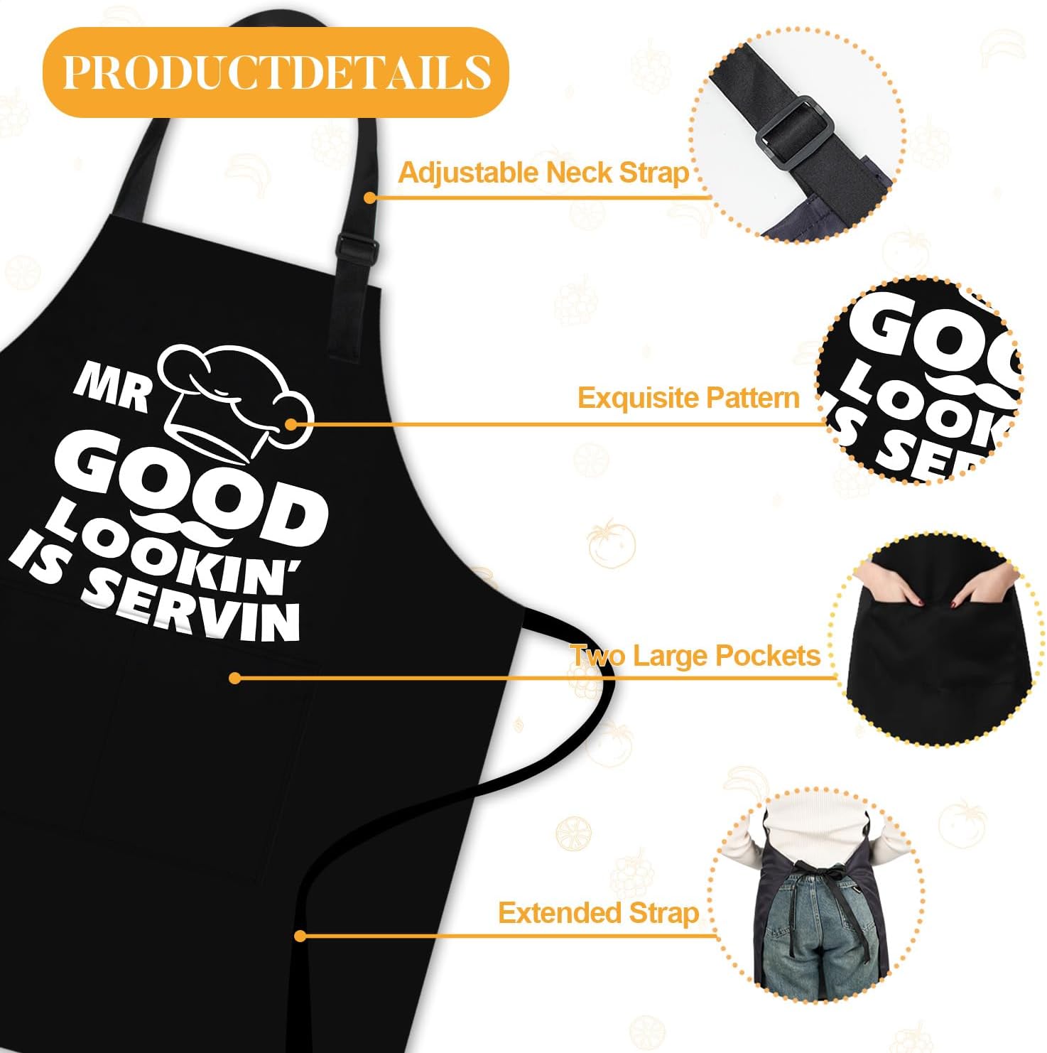Novelty Apron for Women Men, Funny Kitchen Cooking BBQ Baking Gift image 4